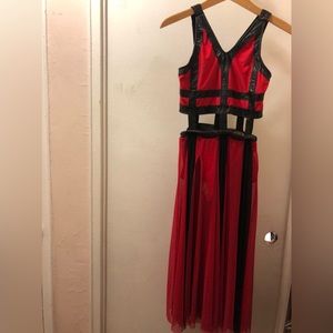 NWOT Tenth House dance costume in crimson/black colors, size SA